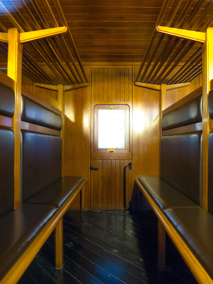 cabine, wagon, compartiment, trein, reizen, oude, auto