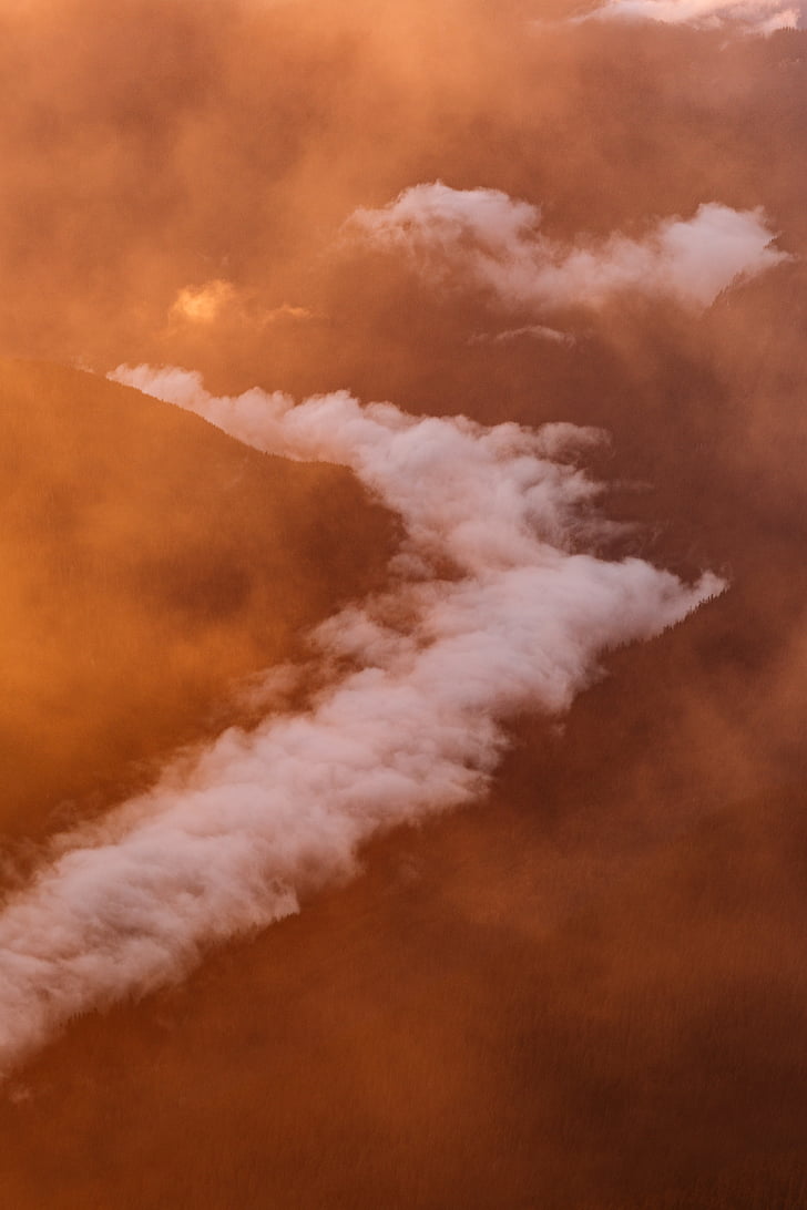nuages, Sky, Aerial, brouillard, montagne, fumée - structure physique, industrie