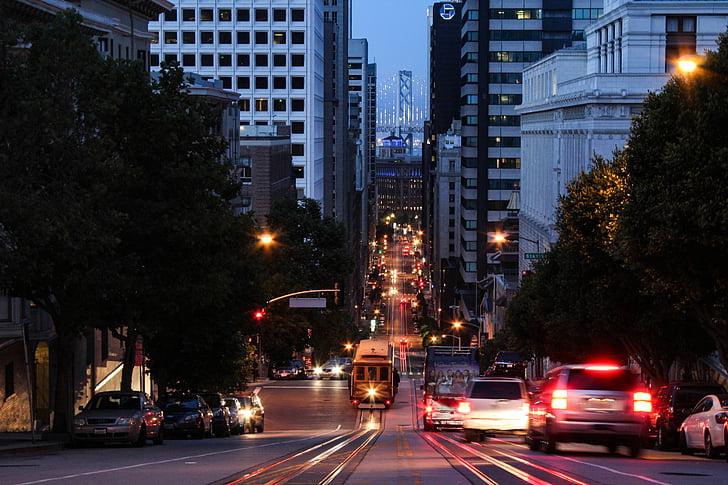 Сан Франциско, улици, светлините на града, градски, Бей, пътуване, Америка