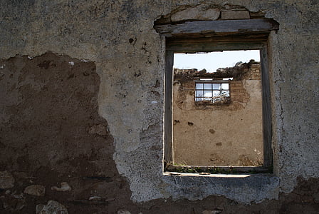 vieille fenêtre, les ruines, fenêtre de, abandon, ancien bâtiment, maison ancienne, maison abandonnée