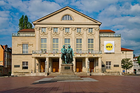 Němčina, Národní divadlo, Výmar, Durynsko Německo, Německo, staré město, zajímavá místa