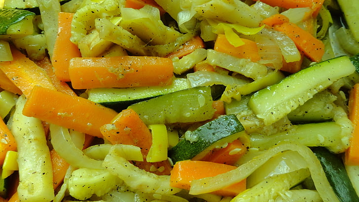 verduras, zanahoria, salud, comer, cena, almuerzo, calabacín