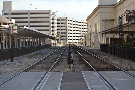 rails, train track, downwtown, church street, orlando, train, railroad