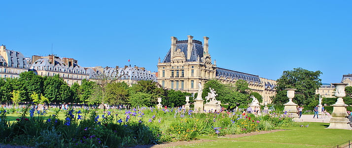 Paryžius, Prancūzija, paminklas, skulptūra, orientyras, dangus, Karališkieji rūmai