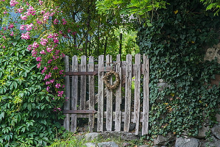 prywatny, ogród, Nieruchomość ogrodzona, wyjście do ogrodu