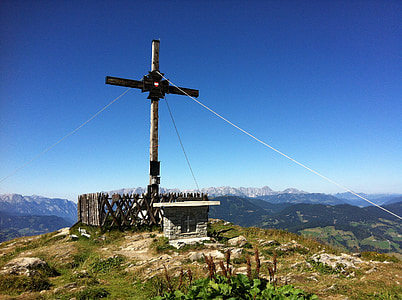 Mountain, Summit cross, söndag kogel, vandra, tur, St johann, Tauern