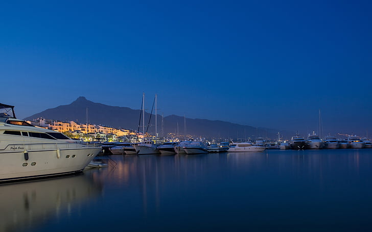 panoramic, photography, yacht, golden, hour, sea, Yachts