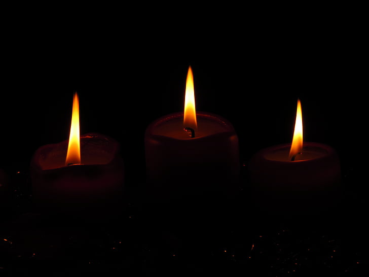 plamen, ob svečah, gorijo, sveče, božič, pojav, dogovor