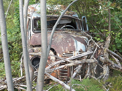 bil, junk, rust, beskadiget, gamle, Automobile, opgivet