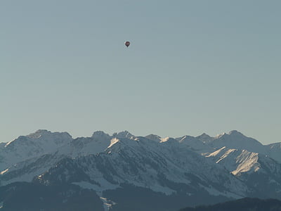 léggömb, hőlégballon, meghajtó, menet közben, légi sportok, léghajó, hegyek