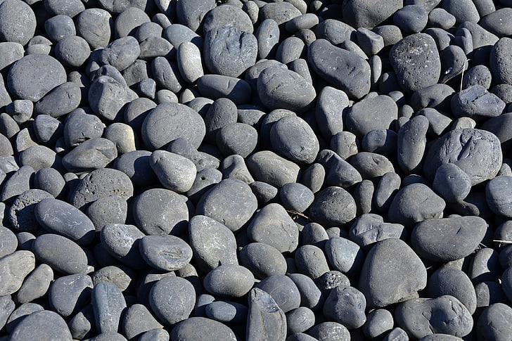 sten, glat, om, grå, natur, havet, vand