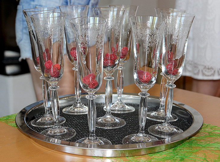 indränkt, glas, Champagne, gnistrande, Celebration, Cup, abut