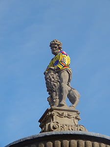 monumentet, fontän, Tjeckiska, Budějovice