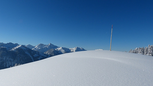 Tiroli, tannheimertal, Gaishorn, iseler, talvi, Backcountry laskettelu, lumen maisema