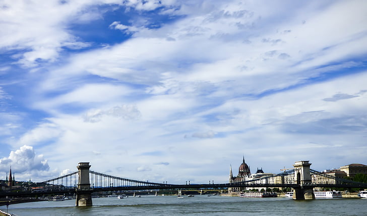 Budapest, scape, rivière, capital, Hongrie, Danube, Panorama