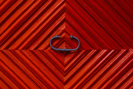 textura, fusta, porta, vermell, pom de la porta, estructura, forma geomètrica