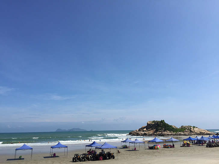 beach, sky, blue sky