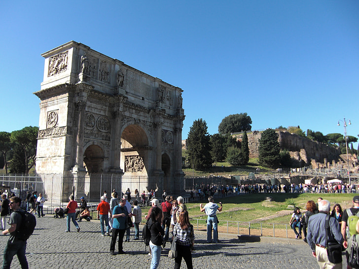 Roma, Italia, bangunan, Roma, lama, arsitektur, Arco di consantino