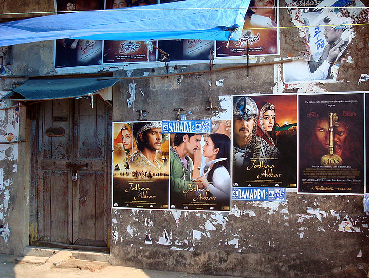 Bollywood plakater, plakat, Bollywood, Indien, film, væg, reklame