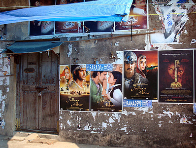cartells de Bollywood, cartell, Bollywood, l'Índia, pel lícules, paret, publicitat