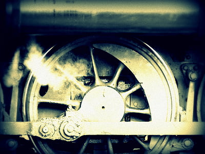 Trem, roda, trem a vapor, estrada de ferro, vapor, locomotiva, motor
