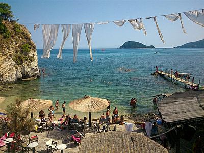 zakynthos, greece, beach, mediterranean, island, coast, vacation