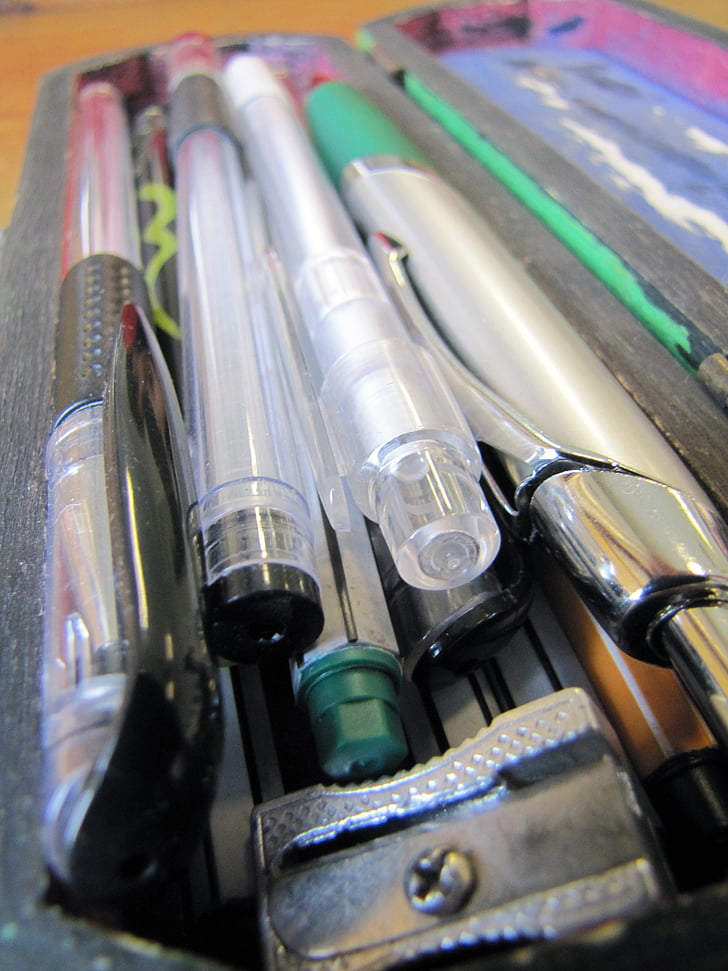 pens, pencil case, pencil, writing tool