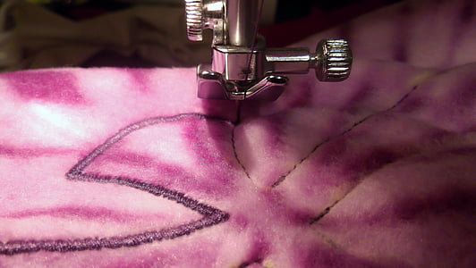 cosir, fil, agulla, cosir, màquina de cosir, teixit, close-up