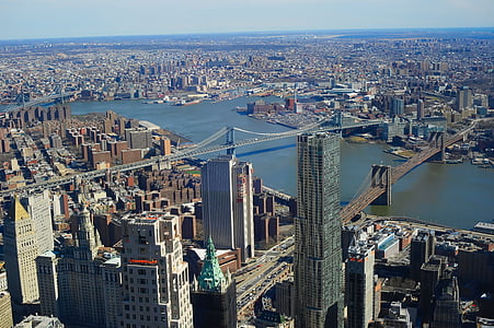 Brooklyn Köprüsü, New york, Manhattan, asma köprü, New york city, Brooklyn, Amerika