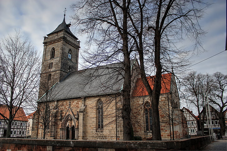 Église, Volkmarsen, tour de la cloche, Sainte, lieu de culte, bâtiments d’église, catholique