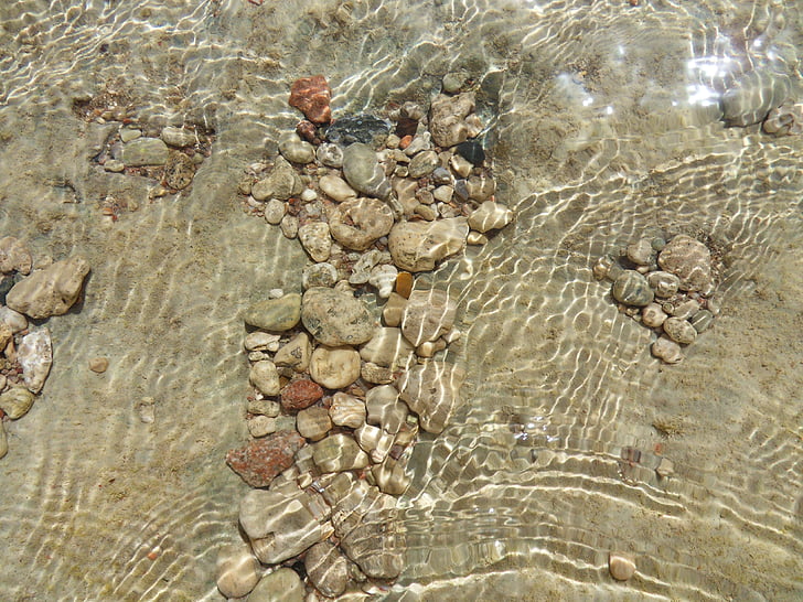 pedres, pedres sota l'aigua, Mar, l'estiu, natura, platja, pedra