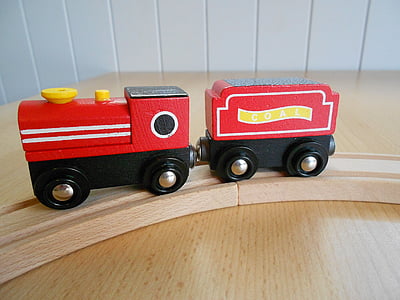 treno di legno, giocattolo, insieme del treno, treno, in legno, ferroviario, ferrovia