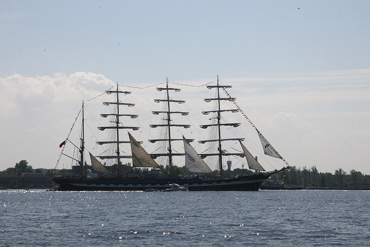 Riga, vaixell, veler, vela, l'estiu, vaixell, Letònia