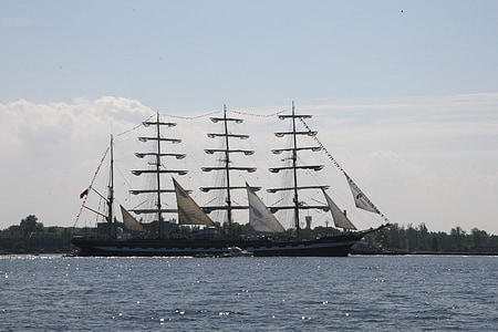 Riga, kapal, perahu layar, berlayar, musim panas, perahu, Latvia
