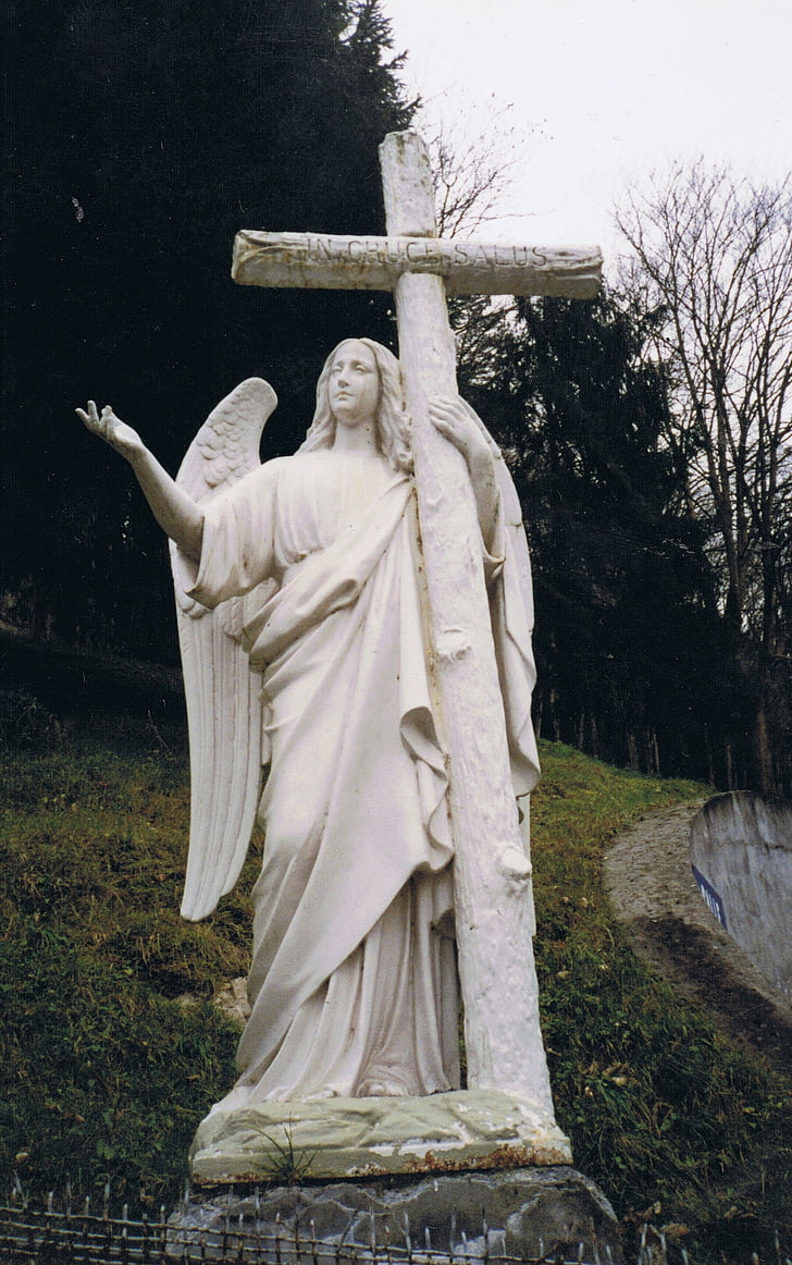 înger, Lourdes, catolic, creştinism, religioase, Statuia, Piatra