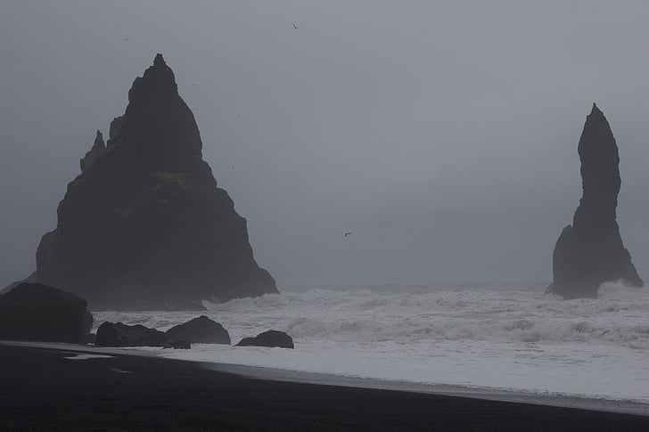 schwarzer Strand, Island, Natur