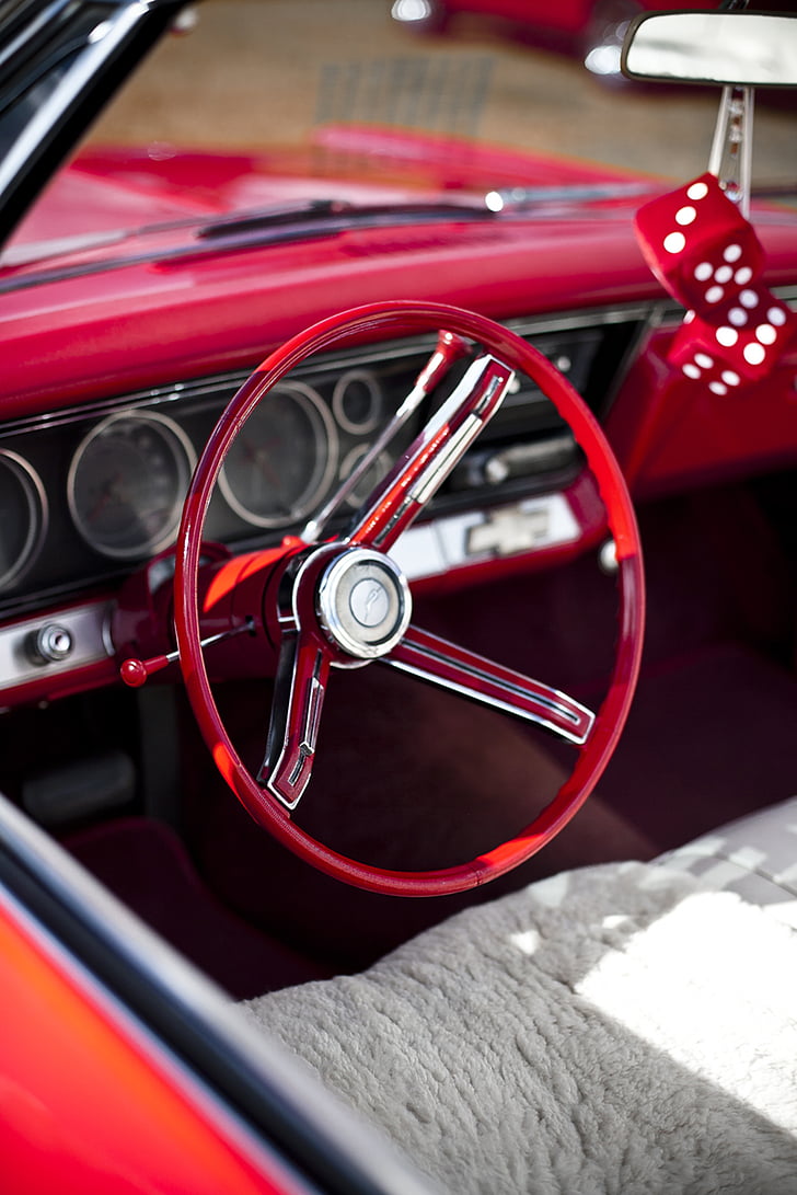 steering wheel, cockpit, driver's seat, vintage, car, classic car, automobiles