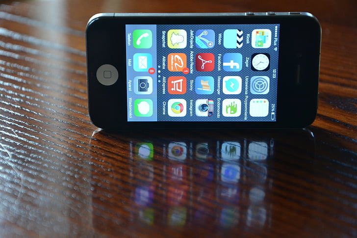iPhone, iPhone 4, τηλέφωνο, μαύρο, κελί, κινητό τηλέφωνο, smartphone