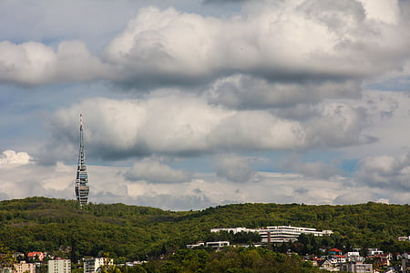 Isard, transmissor, Torre, Bratislava, cel, núvols, Eslovàquia