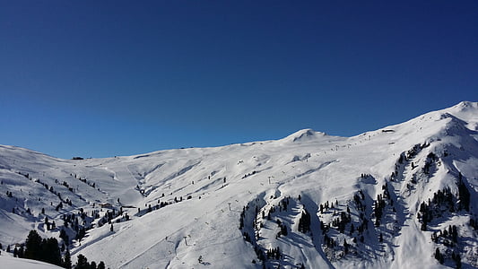 Χειμώνας, βουνά, Αυστρία, χιόνι, βουνό, μπλε, κρύα θερμοκρασία