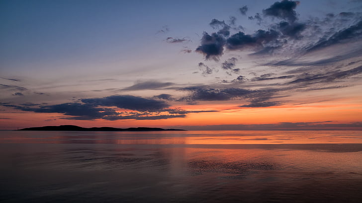 øya, Baltic, solnedgang, hav, vann, himmelen, gogland