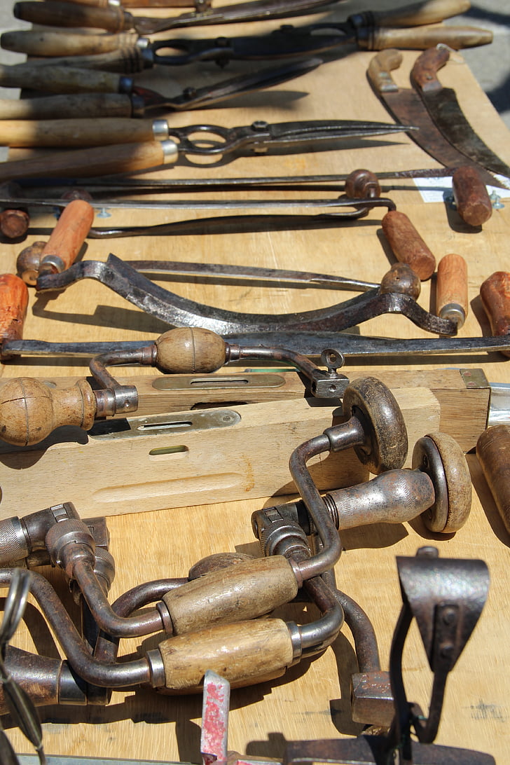 old tools, market, flea market