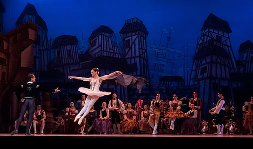 balet, výroba, výkon, Don Quijote, balerína, tanečník, žena