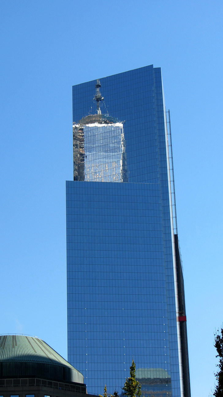 Wolkenkratzer, One World Trade Centers, Spiegelung, Manhattan, Architektur, moderne, Gebäude