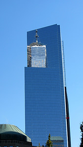 rascacielos, Centro de comercio uno mundial, espejado, Manhattan, arquitectura, moderno, edificio