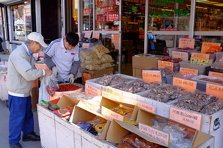 travel, china town, toronto, market, street, spicies, selling