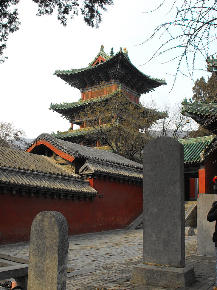 Shaolin, templis, Ķīniešu, vēsture, jumts, klosteris