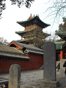 Shaolin, šventykla, Kinų, istorija, stogo, vienuolynas