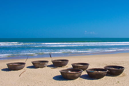 Vietnam, rybárske člny, nyanchang, more, Príroda, Beach, letné