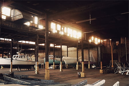 architectural, photography, building, warehouse, industrial, boats, storage